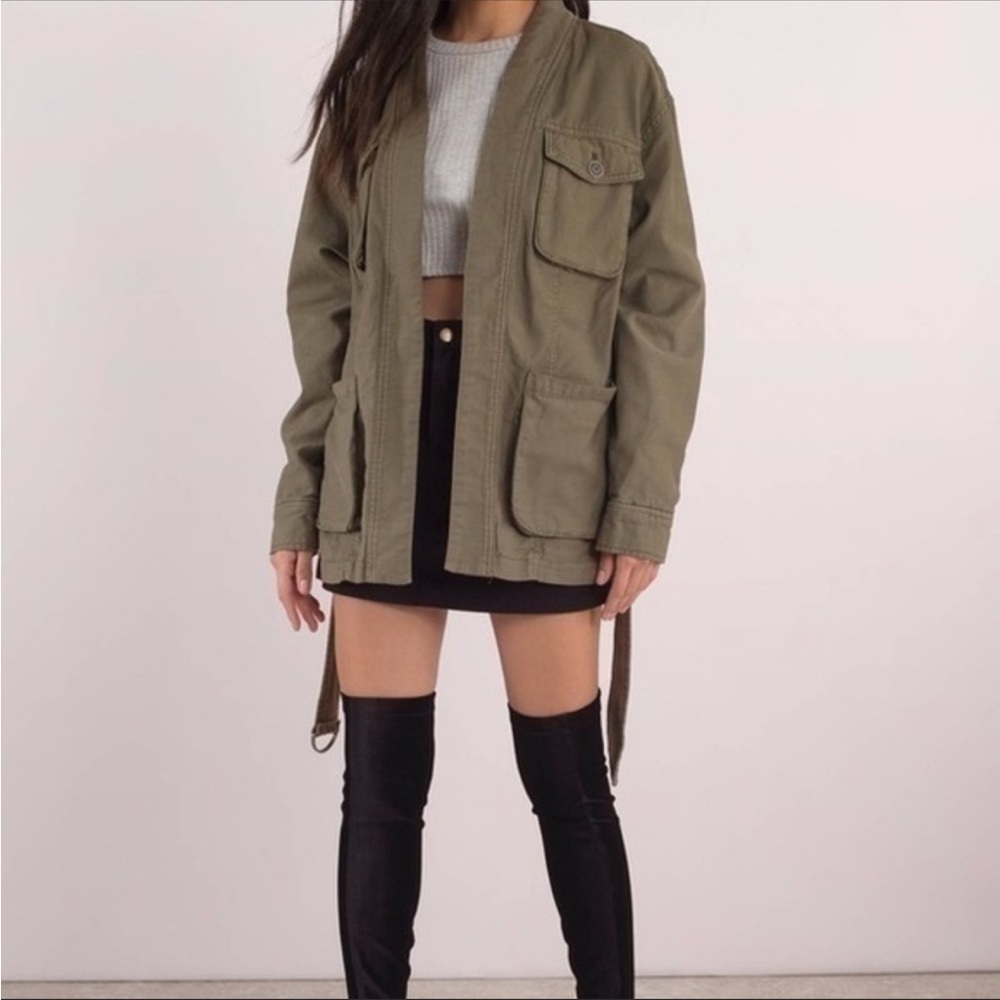Free People In Our Nature Green Belted Utility Jacket - Picture 5 of 10